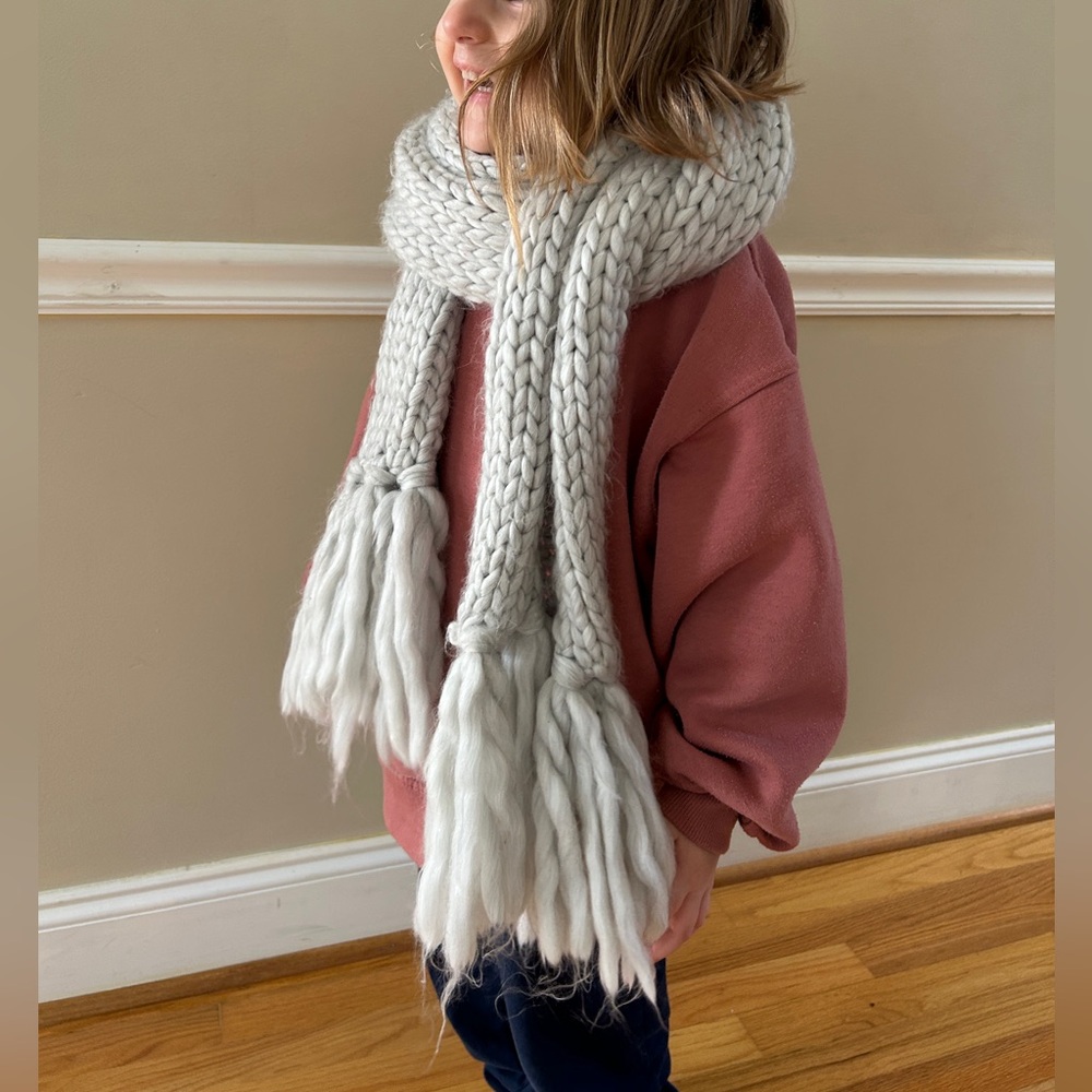 Cozy Chunky Knit Gray Scarf